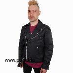 Sexypunk: Denim-Jacke im Ramonesstil, schwarz