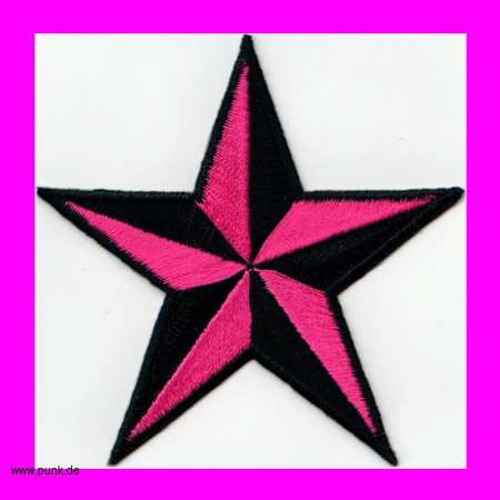 : Nautical star Aufnäher / Aufbügler pink