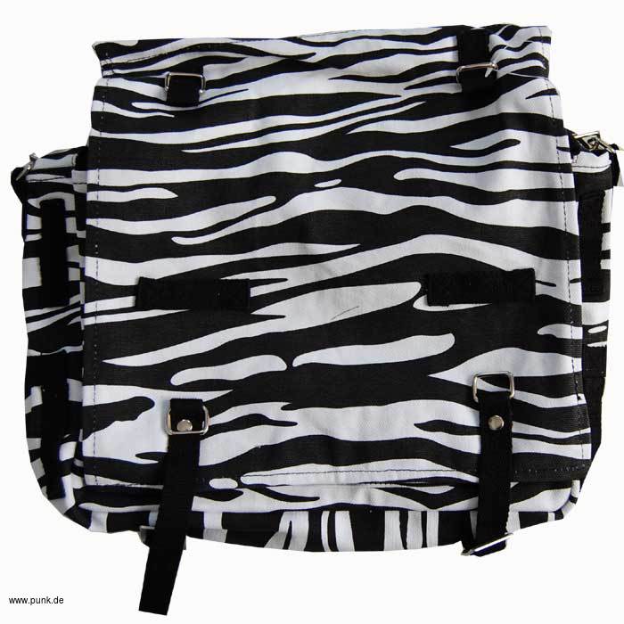 : Big German army bag, black lightpink zebra