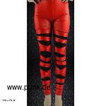 Red cutted wet look leggings