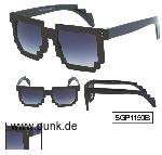 Nerd Sonnenbrille, Pixel, schwarz