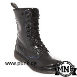 Boots and Braces: Boots in black lack, 10 eyelet