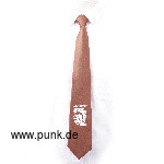 Brown tie with white Exploitd skull