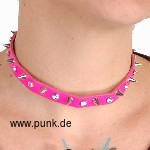 : Halsband pink mit Nieten