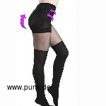 Plain Over the Knee Smoothing Tights (Black) 
