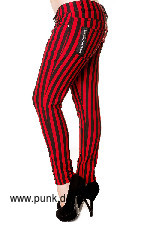 Black and red striped skinny pants