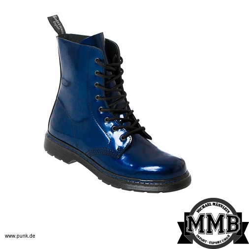 Boots and Braces: Stiefel 8-Loch, blau,ohne Stahlkappen
