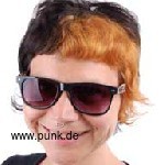 : Wayfarer Sonnenbrille mit Leorahmen, weiß-rosa