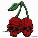 Embroided patch: skullcherries