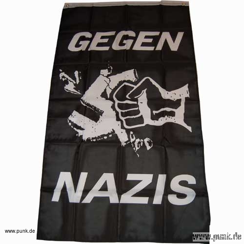 : Gegen Nazis Flagge, schwarz