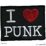 Embroided patch: I love Punk