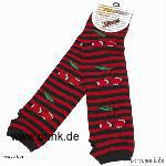 Arm warmers, black red striped with cherries