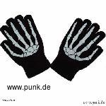 : Handschuhe, schwarz mit weißen Knochen