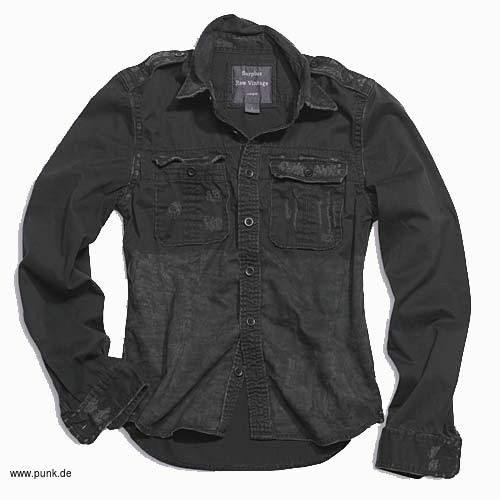 Surplus: Raw Vintage Shirt, langarm, schwarz