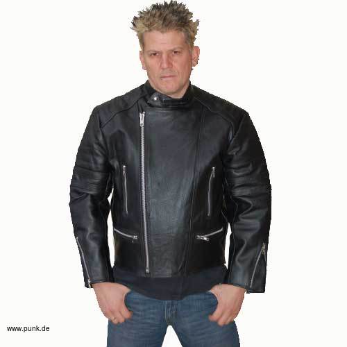 Sexypunk: Retro leather jacket, black stripes