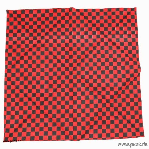 : Scarf, black red checker