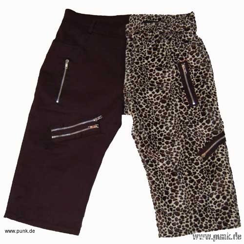 Sexypunk: Zip-Shorts, 1/2 leofakefur, 1/2 black