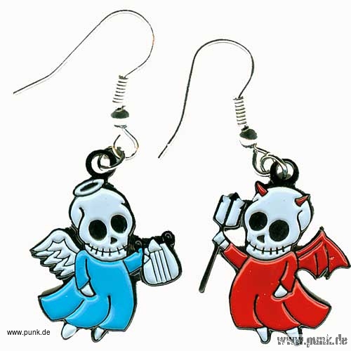Sexypunk: Earrings: skulldevil and angel