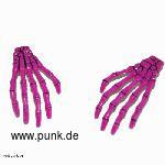 : Haarclips mit rosa Skeletthänden
