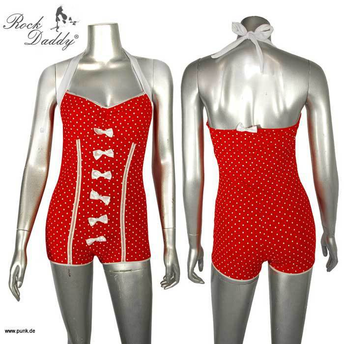 Rock Daddy: Pin up swimsuit, red 