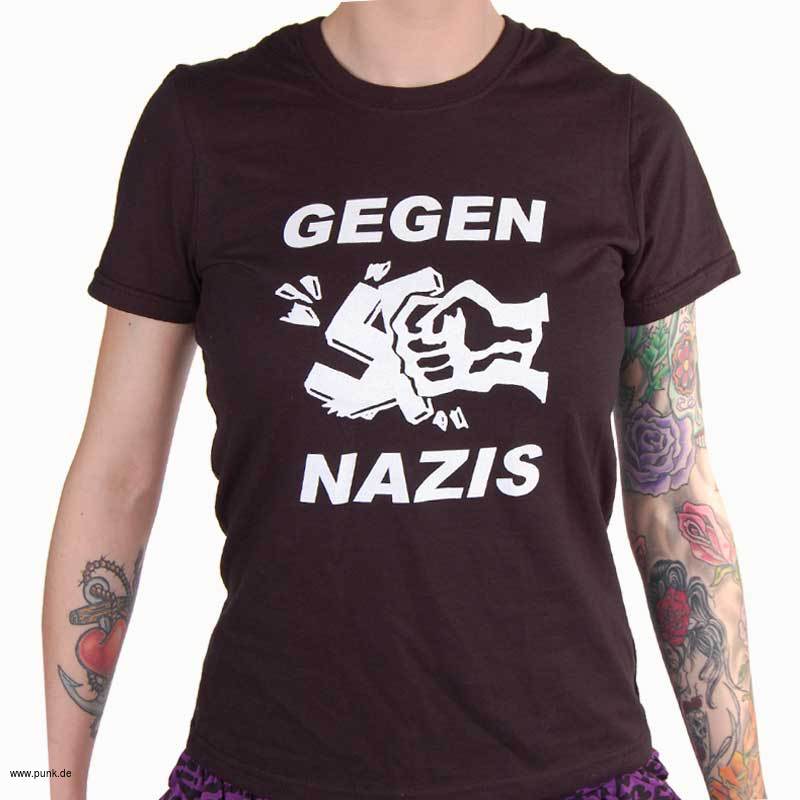 Sexypunk: Gegen Nazis-Girlieshirt, black