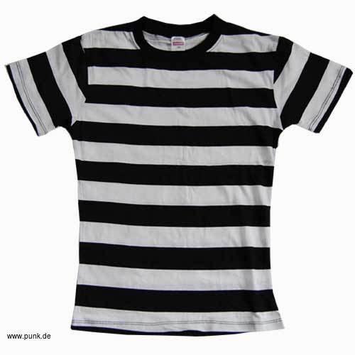 : Schwarz-weiß gestreiftes Girlie-Shirt