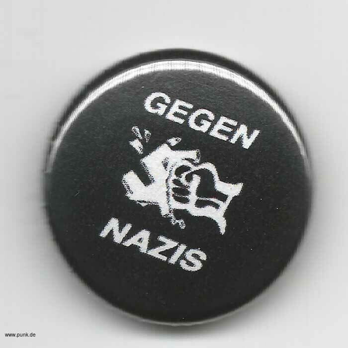 : GEGEN NAZIS Button, black