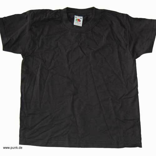 : Unbedrucktes  Kinder T-Shirt, schwarz