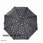 Schwarzer Regenschirm mit weißen Sternen