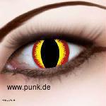 Rock Daddy: Kontaktlinse: rot/gelbe Katzenaugen-Iris 