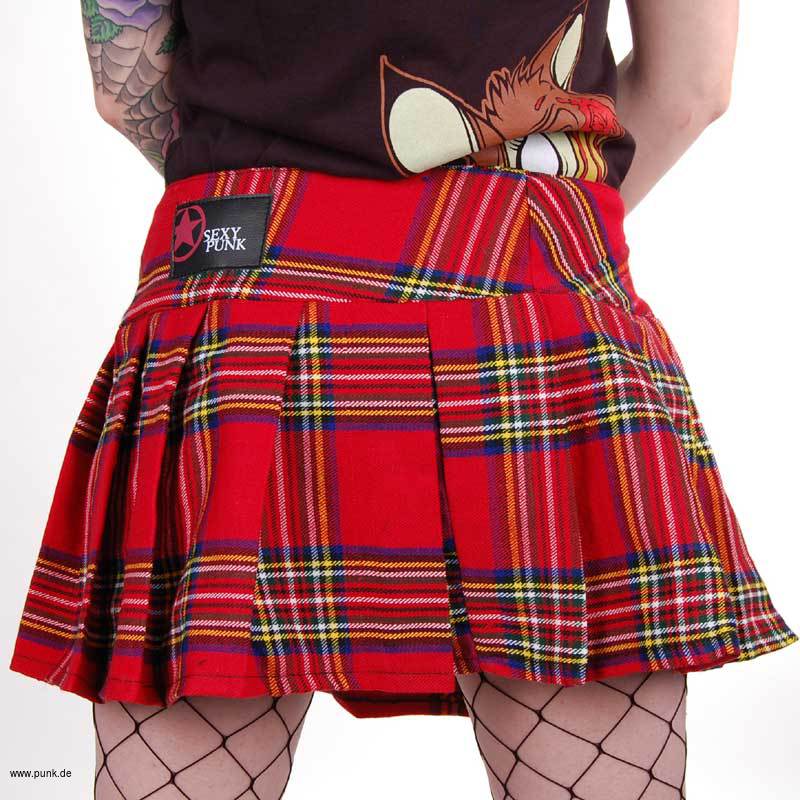 Sexypunk: Red tartan miniskirt with 2 straps at the side