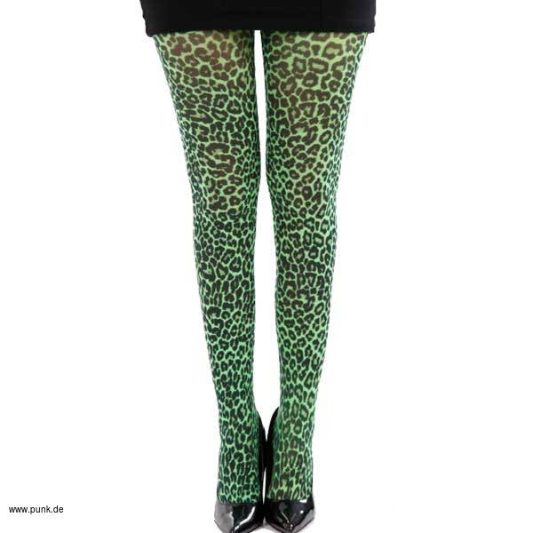 Pamela Mann: Leopardenmuster Strumpfhose, grün