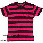 Schwarz-pink gestreiftes Girlie-Shirt 