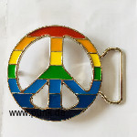 : Rainbow Peace Logo Gürtelschnalle