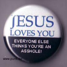 : Jesus loves you... Button