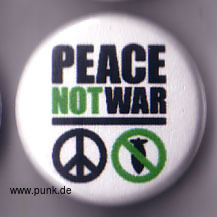 : Peace not war Button