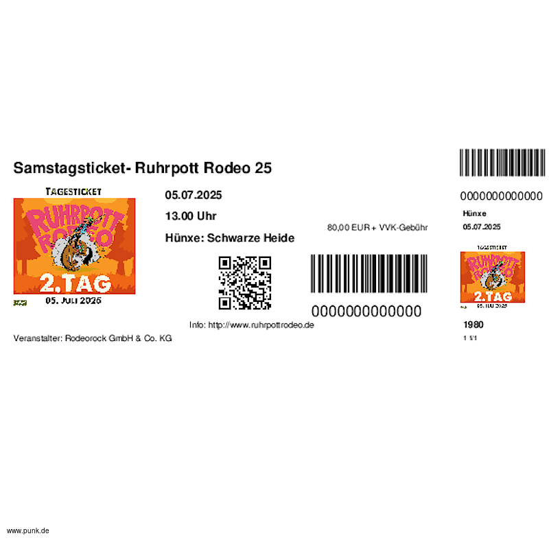 : HardTicket Samstagsticket- Ruhrpott Rodeo 25