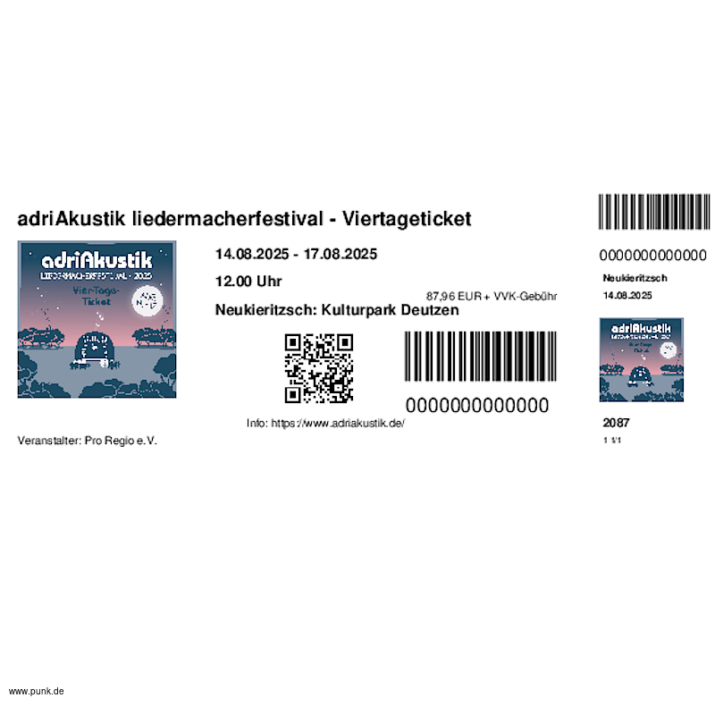 : HardTicket adriAkustik liedermacherfestival - Viertageticket
