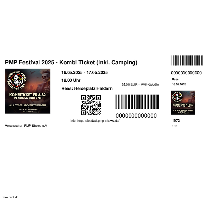 : HardTicket PMP Festival 2025 - Kombi Ticket (inkl. Camping)