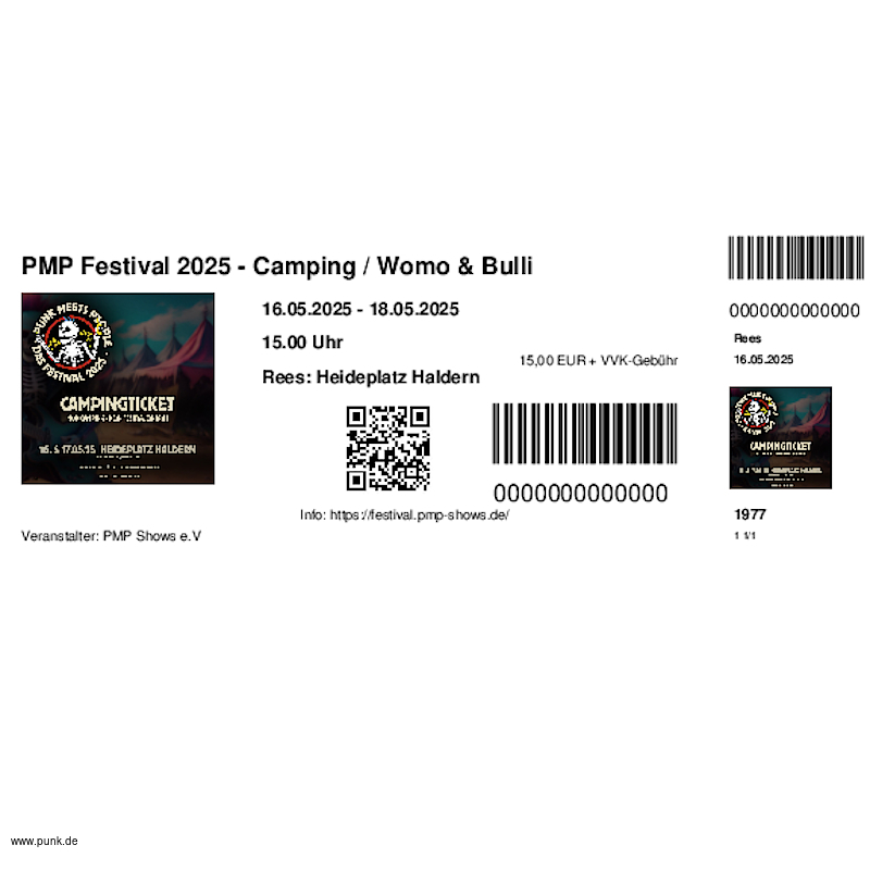 : HardTicket PMP Festival 2025 - Camping / Womo & Bulli